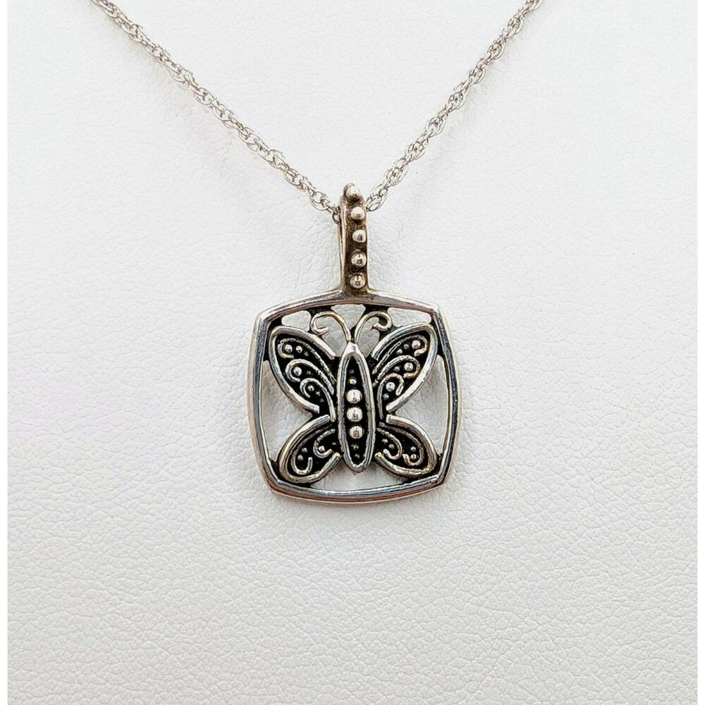 Lori Bonn Social Butterfly Pendant on an Adjustable 18-20 Inch 925 Chain